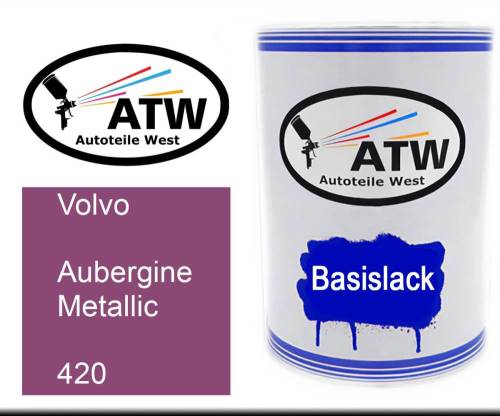 Volvo, Aubergine Metallic, 420: 500ml Lackdose, von ATW Autoteile West.